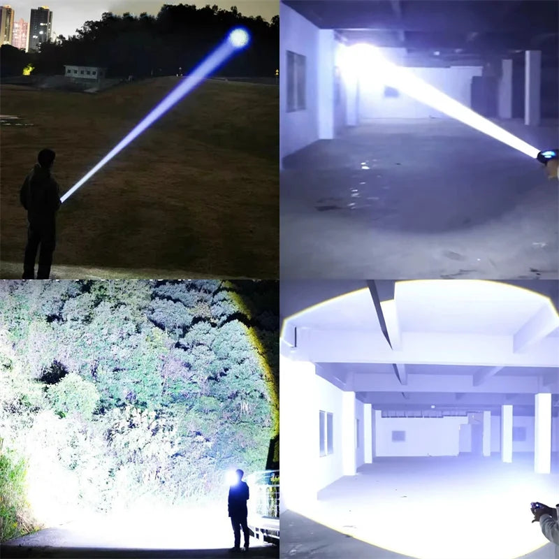 Magnetic USB Rechargeable LED Tactical Flashlight With COB Side Light Camping Fishing Torch