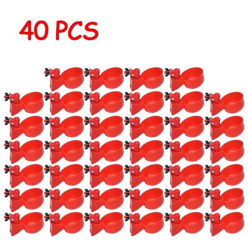 5-50Pcs Chicken Duck Drinking Cup Automatic Drinker Chicken Feeder Plastic Poultry Farm Water Drinking Cups Easy Installation