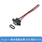 1pcs USB Type C Waterproof Connector Type-C With card buckle Female 3A High Current Fast Charging Jack Port USB-C Charger Plug