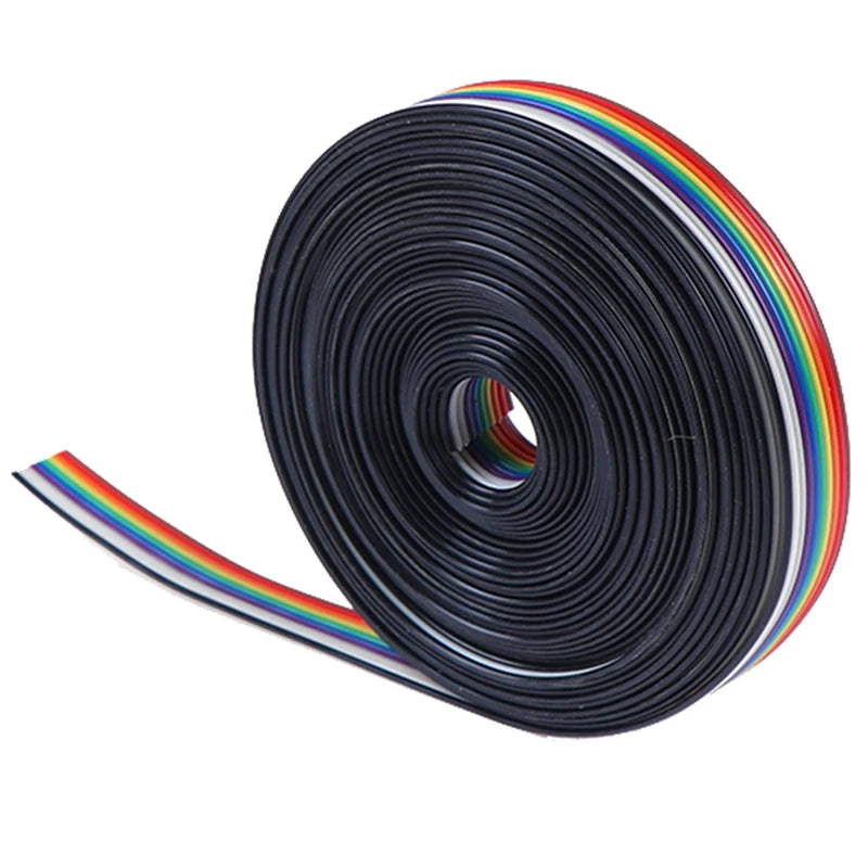 5m Rainbow Ribbon Cable 10 Way Flat Color Wire Flexible Electrical Connection Cable