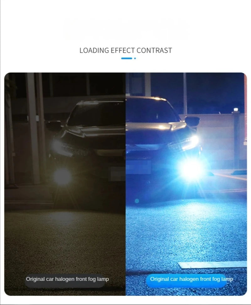 Car Led Fog Lamp with Flashing 3030 Three-Color Fog Lamp Bulb Red Green Pink Blue Super Bright H3 H8 H11 9006 9005 H7 Modified