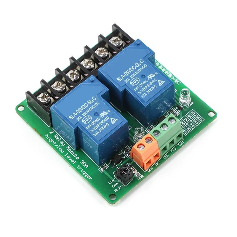 1/3/5Pcs 2-way 30A high and low level trigger relay module 5V 12V 24V smart home automation control