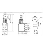 PS-22F03 Right Angle PCB Latching Push Button Switch with Cap DPDT Double Pole Self/No-Locking Key Power Switches 6Pin A03