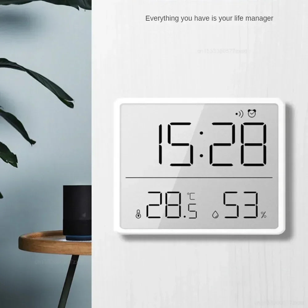 Multifunction Thermometer Hygrometer Automatic Electronic Temperature Humidity Magnetic Attraction Wall Monitor Clocks