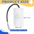 1Pcs CBB60 Run Capacitor 3uf-100uf 450V AC 2 Wires 50/60Hz Cylinder White for Air Compressor Water Pump Motor
