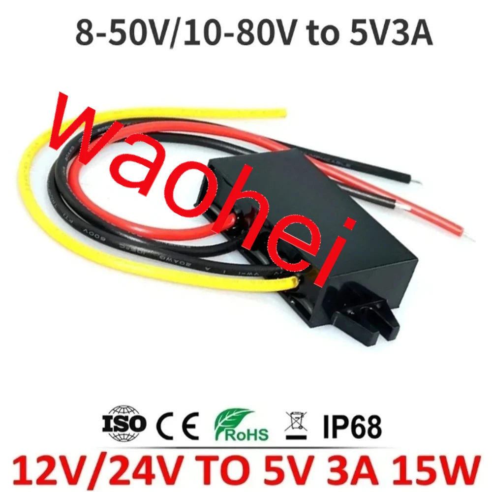 12V 24V to 5V 3A 5A 10A 8-36V Buck to 5V Step Down DC-DC Power Converter Switching Voltage Power Supply 12Volt to 5Volt for Car