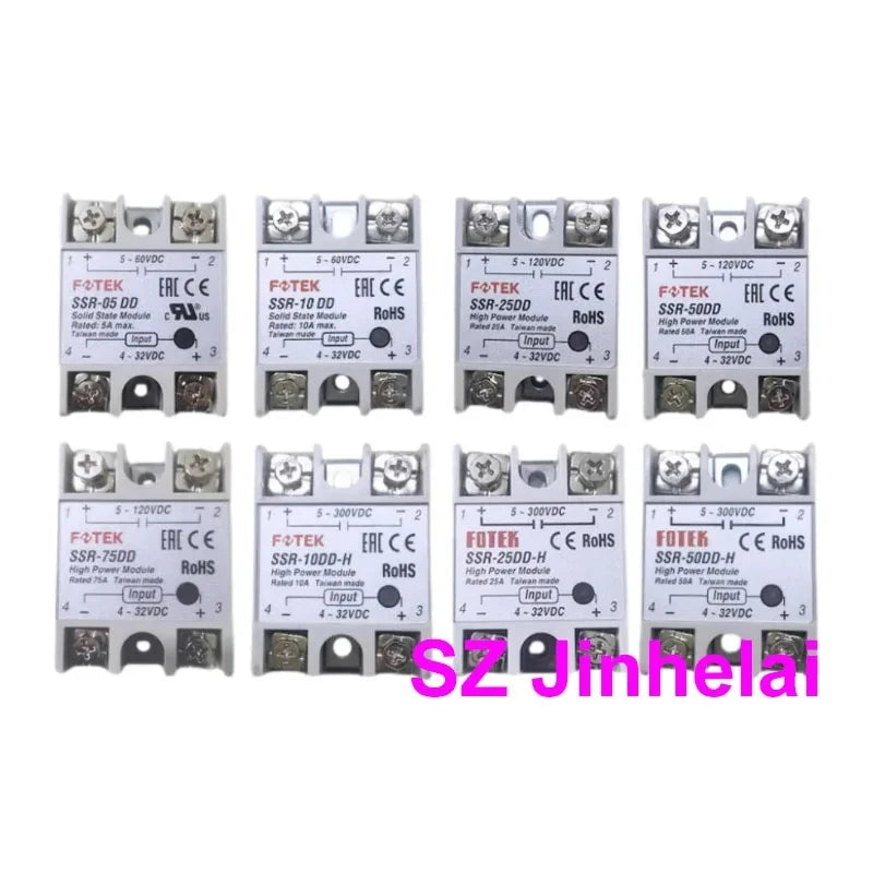 Authentic Original FOTEK Single phase Solid State Relays SSR-10AA 25AA 40AA 50AA 75AA 05DD 10DD 25DD 50DD 75DD -H