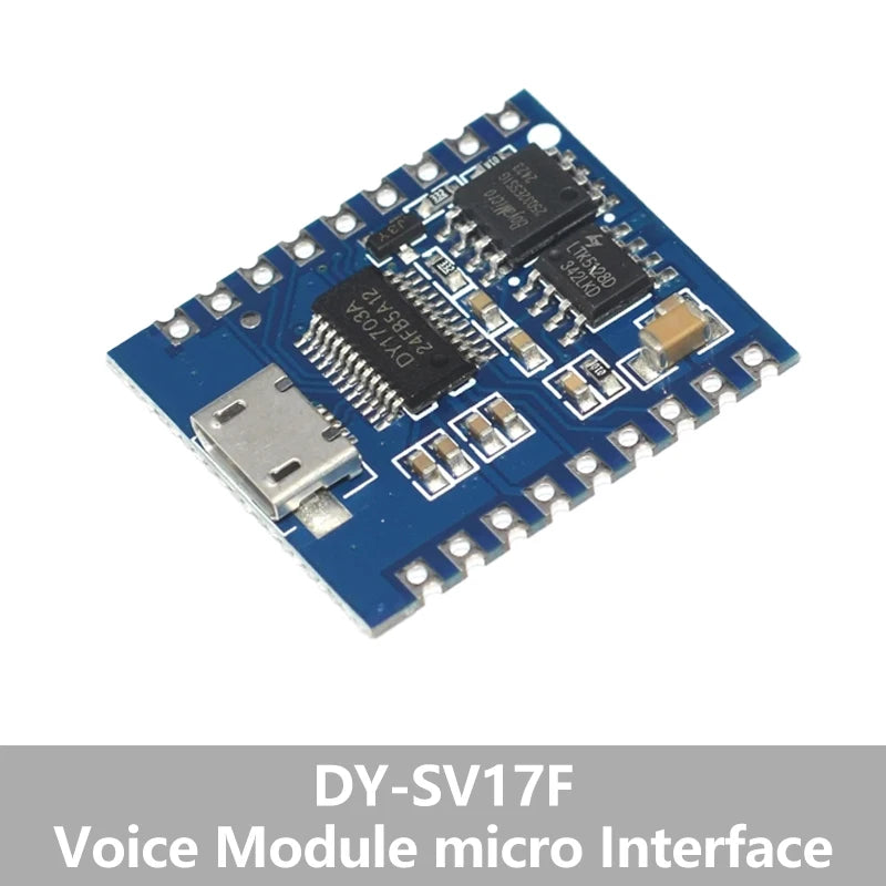 DY-SV17F Voice Playback Module Micro USB / Type-C Interface MP3 Audio Player Board UART Trigger Sound Module For Arduino