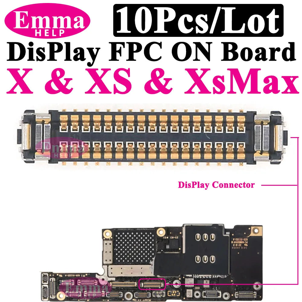 10Pcs LCD Display FPC Connector On Motherboard Screen Logic Board For iPhone 14 13 15 Pro Max Plus 11 12Promax 13Pro XR X XS