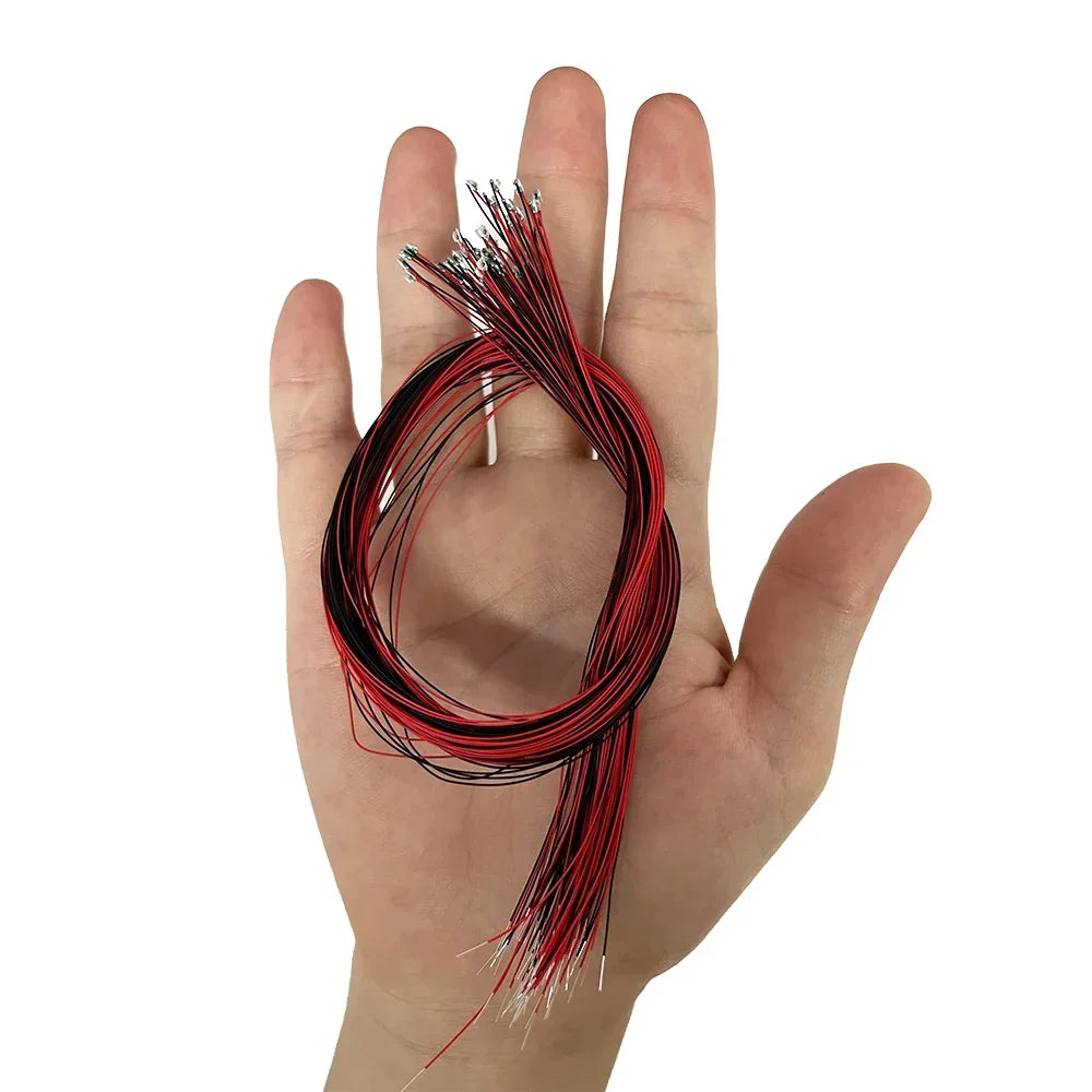 100Pcs/Lot 0402 0603 0805 1206 Led SMD Wire For Model Train HO N OO Scale Red Black Line Pre-soldered Micro Litz Diorama Railway