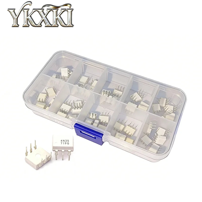 50PCS/Set Optocoupler KIT 4N25 4N26 4N27 4N28 4N33 4N29 4N30 4N32 4N35 4N36 DIP-6 IC Combination kit box