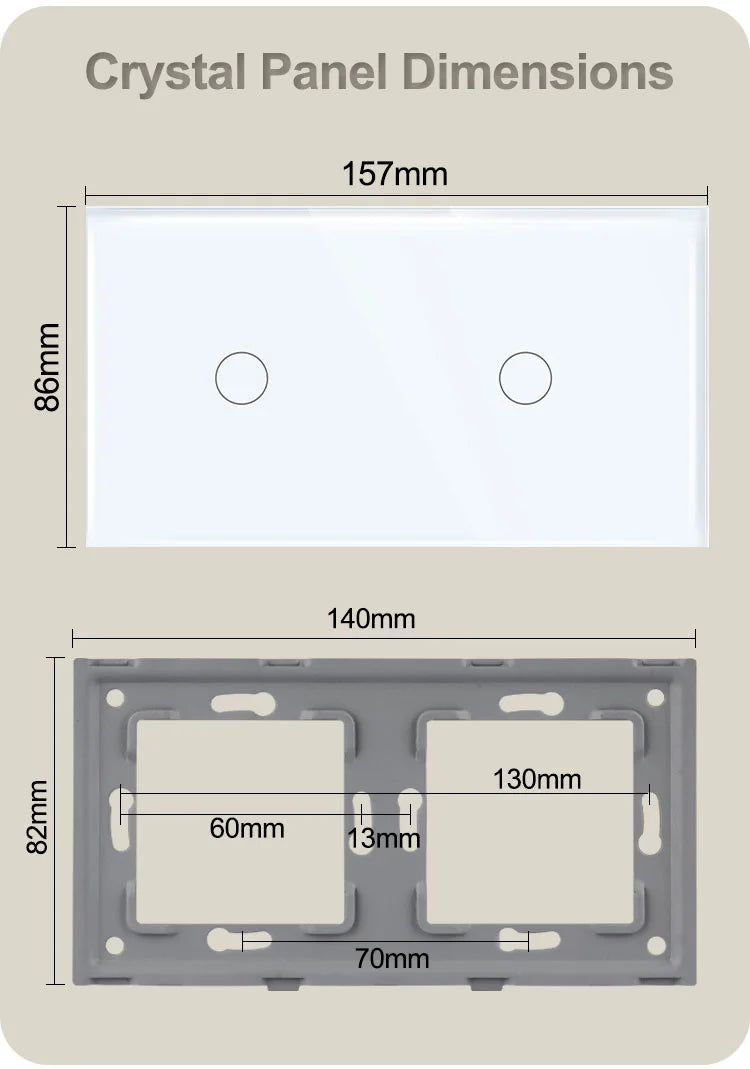 TAWOIA 1/2/3Gang Wall Touch Switch 1/2/3Way Function Base Stair Switches Spare Parts Sensor 157Glass Panel DIY Free Combination