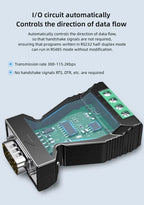 2PCS DTECH Plug And Play DB9 Male RS232 Serial To RS485 Converter DT-9001B