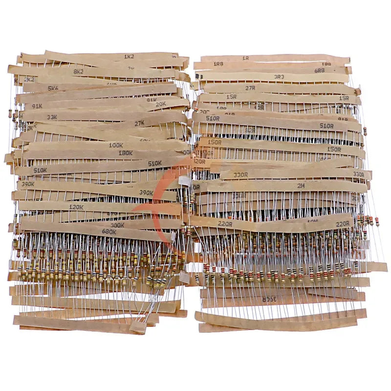Carbon Film Resistors Assortment Kit set 1/8W 1/4W 1/2W 1W 2W 3W 5W 5% Electronic Components resistor package