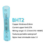 10/50/100/200PCS Heat Shrink Butt Wire Connectors AWG 24-10 0.3-6.0mm2 Waterproof Insulated Automobile Wire Cable Crimp Terminal