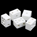 5PCS /Lot 2 Postion 5 Hole Ceramic Wiring Terminal Block High Frequency Porcelain Dual Row Wire Connector
