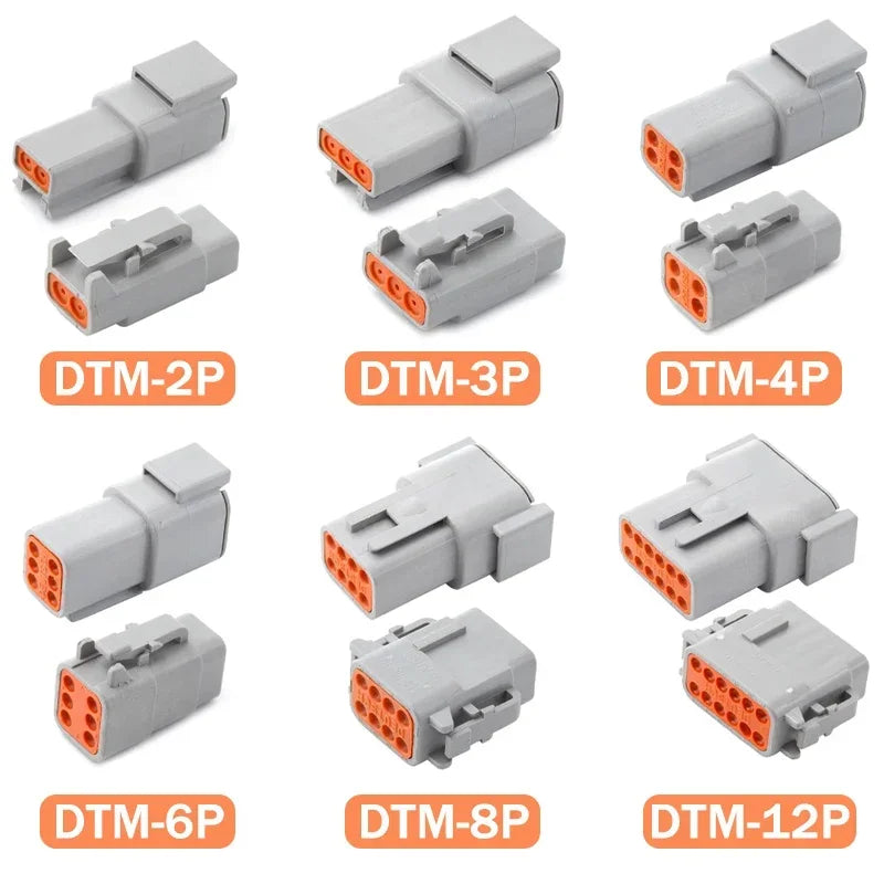 Deutsch DT/DTM/DTP/DTF Multi-Pin Waterproof Connector | 22-14AWG Sealed Plug for Heavy Duty Truck & Bus Electrical Systems