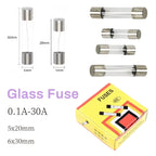 Fast Glass Fuse 250V 0.1A -30A Quick Blow 5x20MM 6x30MM