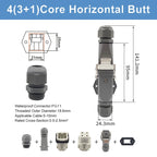 HA Heavy Duty Connector Kit 4/5/6/8 Core Pins Male&Female Insert Plug HDC-HA Rectangular Waterproof Industrial Aviation Socket