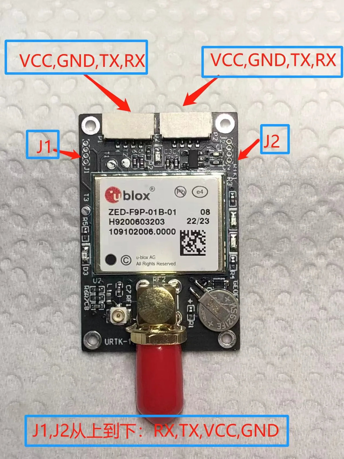 ZED-F9P-01B/02B RTK differential high-precision centimeter-level GNSS development board, Beidou drone surveying