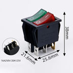 50PCS/LOT Factory Supply KCD2 Mini Rocker Toggle Switch Dual Push Button ON-OFF Plastic Rocker Switch with LED Light 16A250VAC