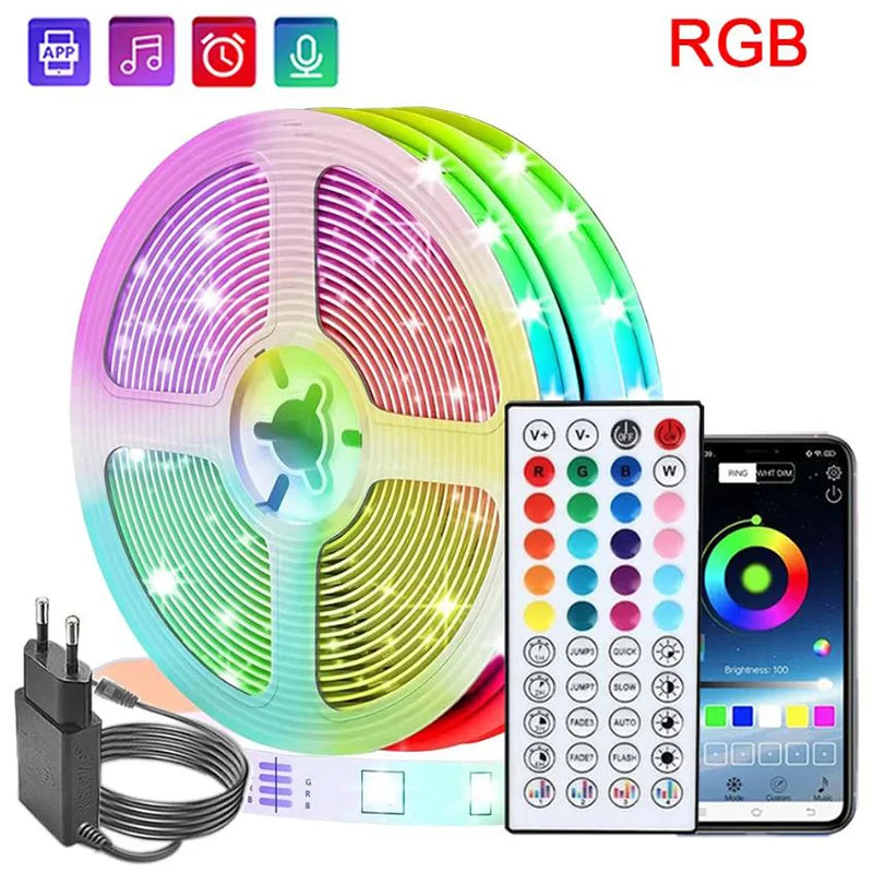 DC24V Led Strip Lights Music Sync 5050RGB Led Lights10m 20m 30m 40m Flexible Ribbon for Room Bedroom Decor TV Backlights