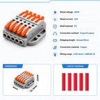 2P-30P Lever Electrical Wire Connector Terminal Block Electrical Cable Connectors Wire Terminals 1 In 1 Out Screw Mount 600V 32A
