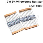 20pcs 2W 5% Wirewound Resistor Fuse 0.05R 0.1R 0.15R 1R 2.2R 4.7R 5.1R 10R 20R 22R 47R 51R 100R  0.1 0.22 0.33 0.47 0.5 1 ohm