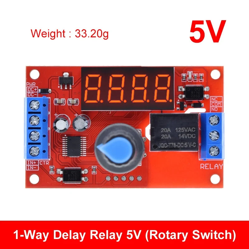 DC 5V 12V 24V 10A Adjustable Time Delay Relay Module 32 Modes LED Digital Timming Trigger Timer Control Switch Pulse Cycle