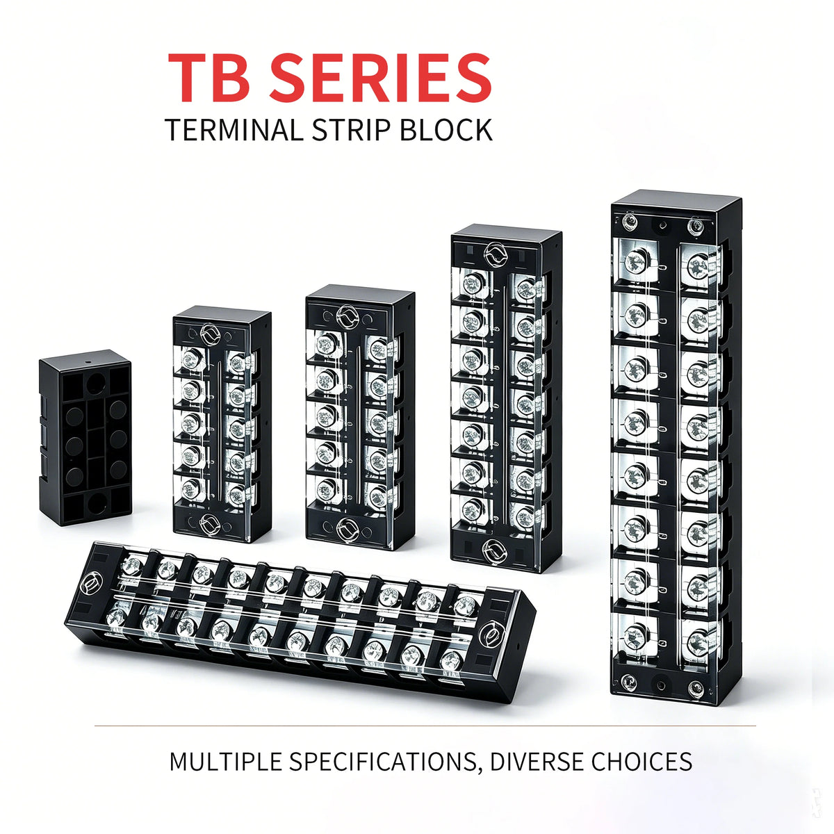 Dual Row Strip Screw Terminal Block TB1503-TB151 15A  Fixed Wiring Board Wire Connector for Electronic Components