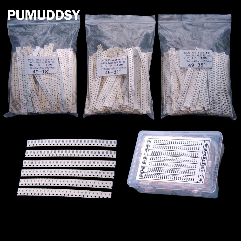 170/146/60Values 4k 0603 0805 0402 1206 SMD resistor sop 1% Each 50PCS Each 25PCS 5k 1k 2k 3k