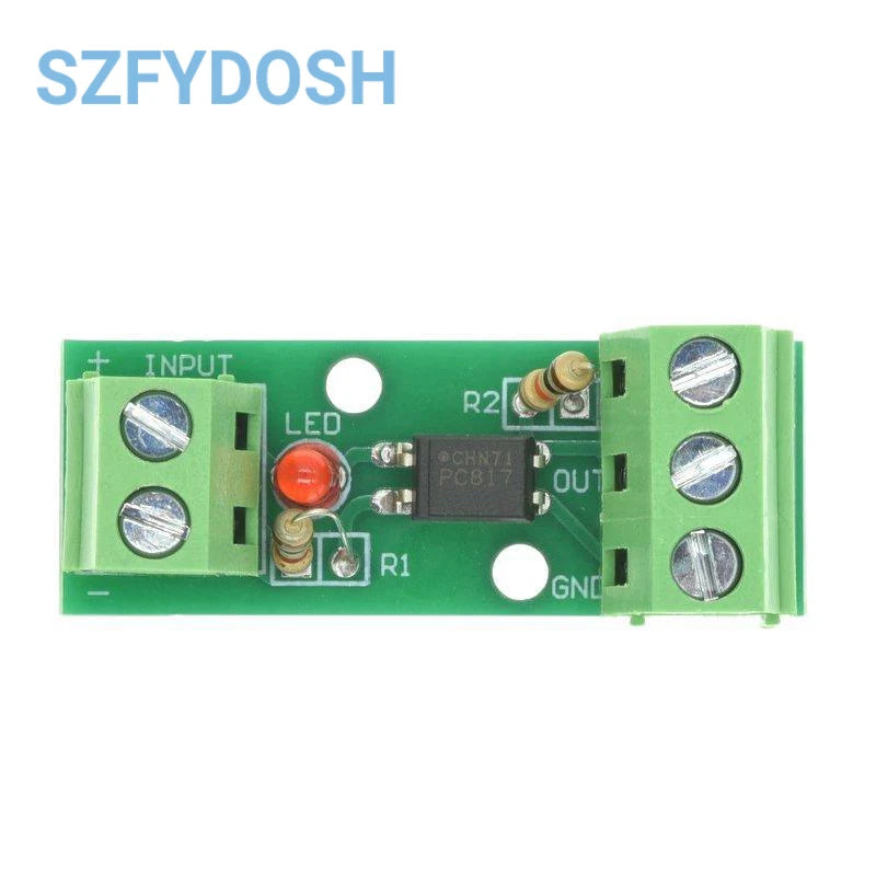 1/5/10PCS 1Channel Way Optocoupler Isolation Module PC817 3V-5V 12V 24V Photoelectric Isolator Rail Holder PLC Drive Motor Board