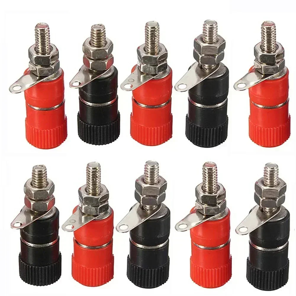 5/10PCS Binding Posts Terminals 4mm Banana Plug Socket Nickel Plated Terminal Red Black Barrel Connector For Amplifier Arduino