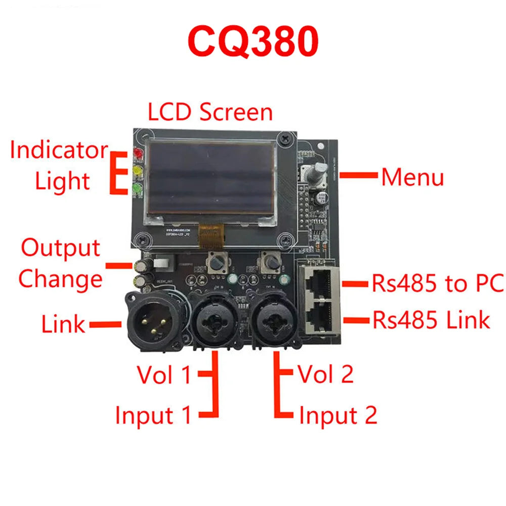ShennDare CQ380 Digital DSP Module 96kHz 2 In 4 Out Audio Processor FIR Filter for Power Amplifier Speaker Management