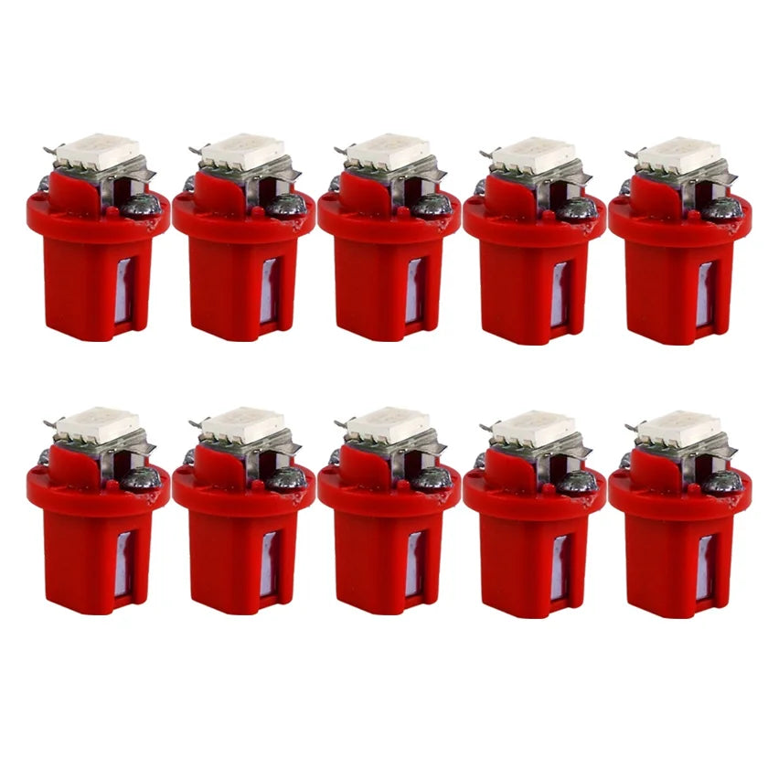 10pcs T5 B8.5d LED Car Interior Lights Instrument Panels Bulbs Low Power 5050 SMD Automobile Dashboard Switch Lamp 12V Luces