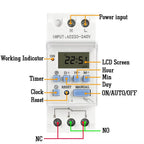 EARU DC AC 220V 12V THC15A 30A Electronic Weekly 7 Days Programmable LCD Digital Timer Switch Relay Control Din Rail 1NO1NC 1NO