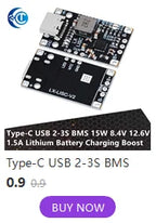 LiPo Battery Charging Protection Module, 5V 2.4A USB Type-C Boost Converter Power Supply Board