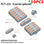 10pcs Compact 1/2/3/4/5 in Multiple Out Wire Connector - Speedy Splicing, 0.08-4.0mm  for Home Wiring Conductor Terminal