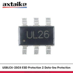 50PCS USBLC6-2SC6 UL26 SOT23-6 USBLC6-2 SMD Very Low Capacitance ESD Protection 2 Data-line Protection Diode IC