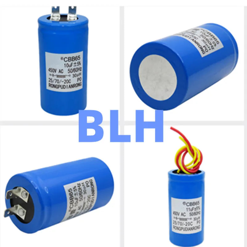 CBB65 full-automatic washing machine start capacitance 450V 8.5UF 10UF 12UF 13UF 15UF 16UF Single insert