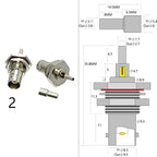 1-4PC BNC Male Female Plug Jack RF Coax Connector Crimp for RG316 RG174 RG58 RG142 Cable Copper Nickelplated With Drawing NEW