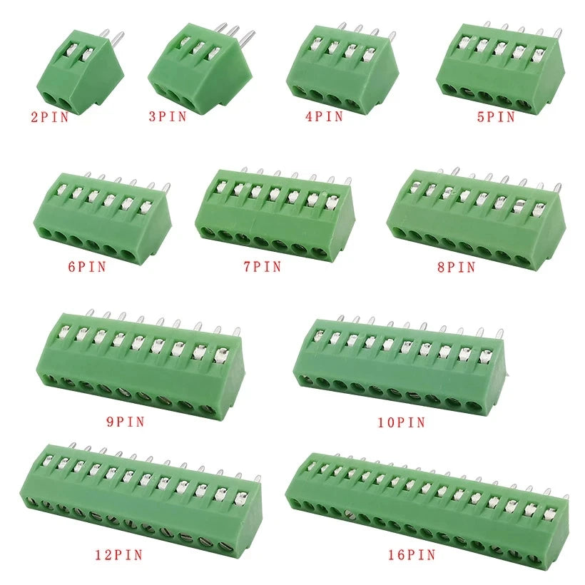 5/10PCS KF128 2.54mm Mini PCB Screw Terminal Blocks Connector 2P 3P 4P 5P 6P 7P 8P 9P 10P 12P 16P Terminal for Wires KF128-2.54