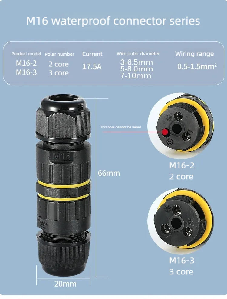 IP68 Waterproof Joint Wire Quick Connection Connector 2 3 4 Pin Solderless LED Lamp Electric Wiring Outdoor Rainproof Terminal