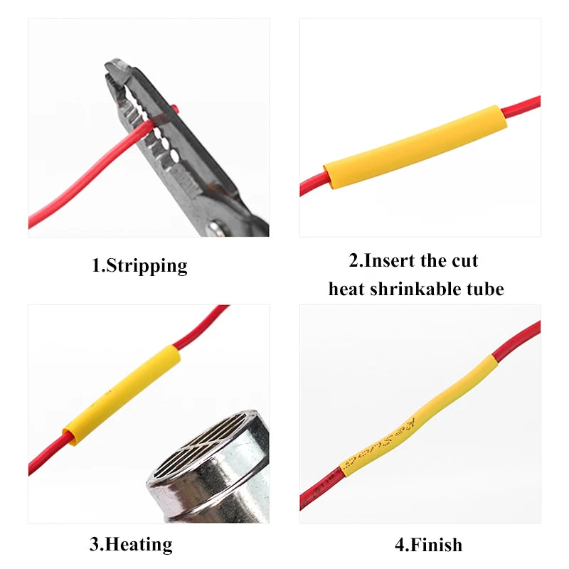 5M Heat-Shrink Tubing Heat Shrink Tube Wire Repair Protector Cable Connector Insulation Sleeving Black Red Termoretractil