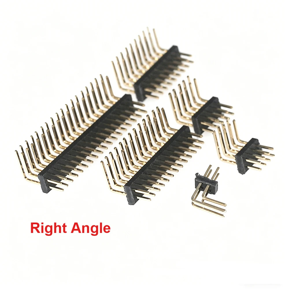 100pcs 1.27mm 2*2/3/4/5/6/8/40/50P Double Row Straight/RA 90d/Vertical SMD/Horizontal RASMT Gold-Plated Rohs PCB Male Pin Header