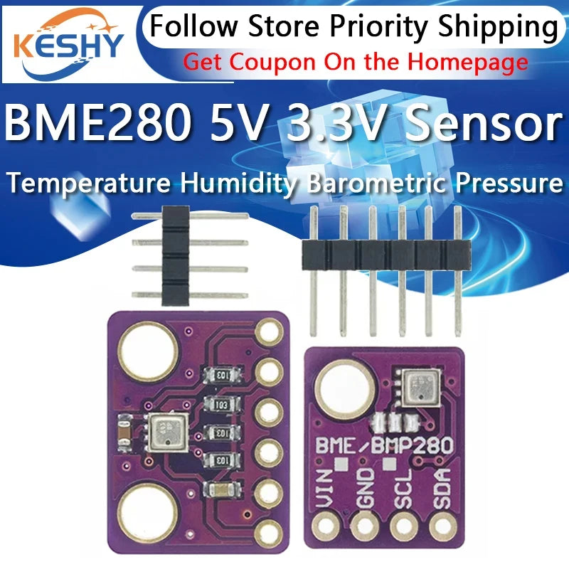 BME280 5V 3.3V Digital Sensor Temperature Humidity Barometric Pressure Module I2C SPI