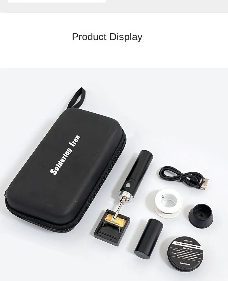 USB Electric Soldering Iron Home Small 18650 Battery Removable 1500mA Large Capacity Mini Wireless Soldering Iron Set USB-102
