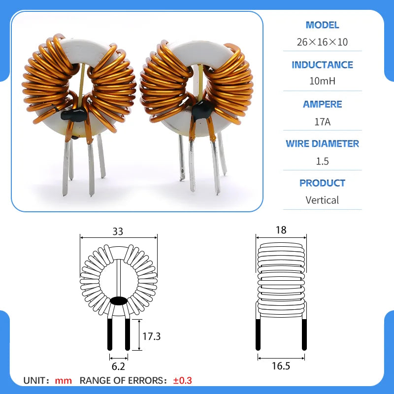 12x8.5x5 20x12x8 26x16x10 Amorphous Nanocrystalline Inductors Toroidal Choke Common Mode Filter Inductor