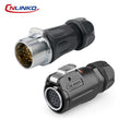 CNLINKO M24 PBT Waterproof Circular Solder Type Connector Female Plug+Male Mating Socket for Industrial Signal & Power Systems