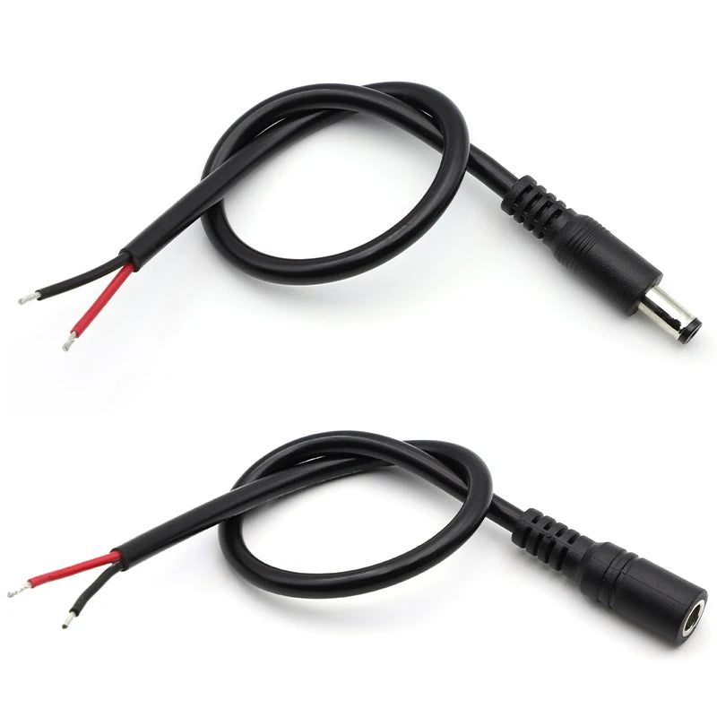 1/2/5Pcs 18AWG 5.5x2.1mm DC Male or Female Power Plug Cable Jack Adapter Connector 12V 10A Power Supply Cords DIY For CCTV LED